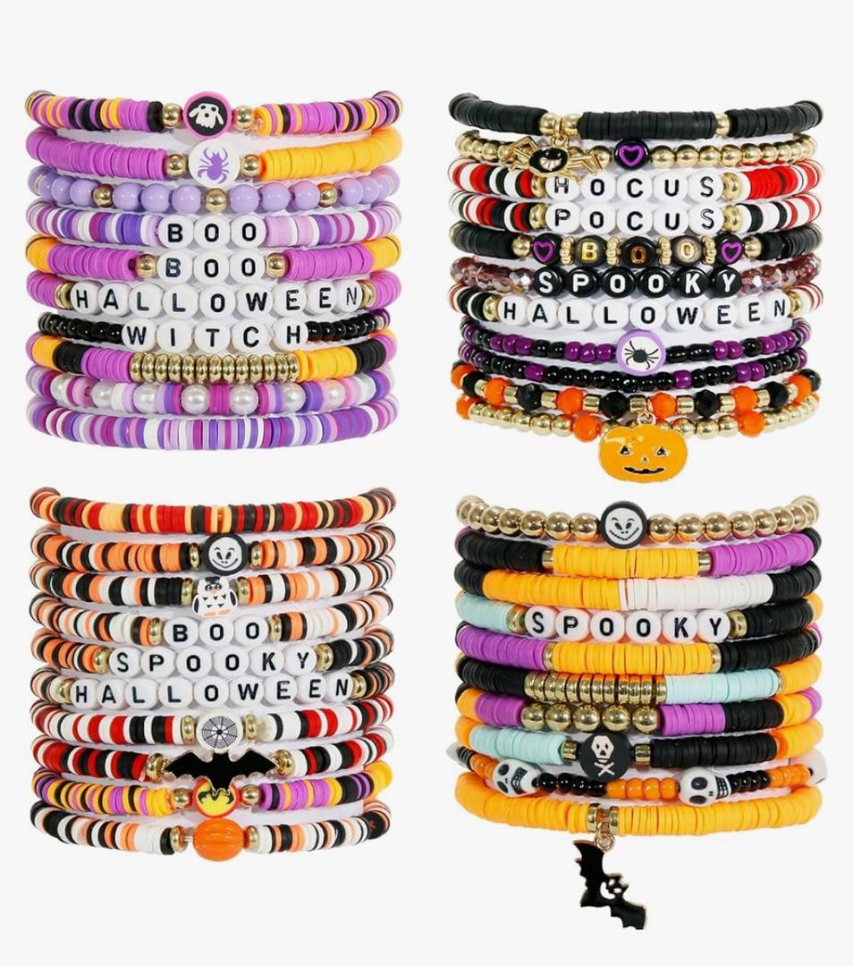 40Pcs Stackable Friendship Bracelets Set, Boho Stretch Bracelets for Women, Elastic Layering Bracelet Bulk for Jewelry Gift Party Favors Supplies