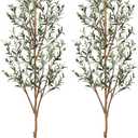Kazeila Artificial Olive Tree 6FT Tall Faux Silk Plant for Home Office Decor Indoor Fake Potted Tree with Natural Wood Trunk and Lifelike Fruits, 2 Pack