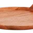 Mud Pie Round Mango Wood Serving Tray with Braided Handles, 18 Inch