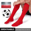FITRELL 2/3 Pack Soccer Socks Baseball Softball For Youth Kids Boys Girls, Over-The-Calf Football Socks for Adult Men Women (Red, XS)