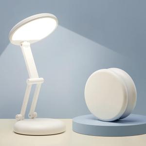 Small Desk Lamp for College Dorm Room Rechargeable 3600mAh, Foldable+Cordless Table Lamps Battery Powered Lights, Portable & Dimmable Desk Lamps for Home Office, 9 Brightness LED Desk Light Dorm Lamp (Black)