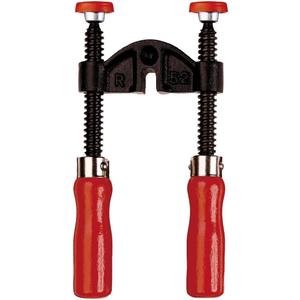 Bessey KT5-2 Edge clamp with two wooden handle, Black/Red/Silver