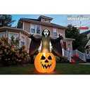 Fun World Light up 6 Foot Ghost Face Pumpkin Décor Standard