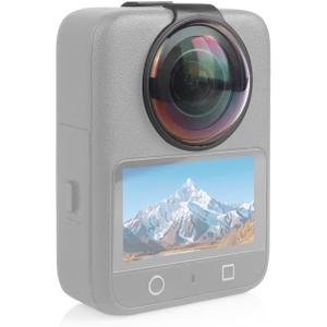 for DJI Osmo 360 Action Camera - 10H Hardness Optical Tempered Glass Lens Protector with AR Coating, Hydrophobic Layer, Anti-Scratch & Shockproof Cover (Black)