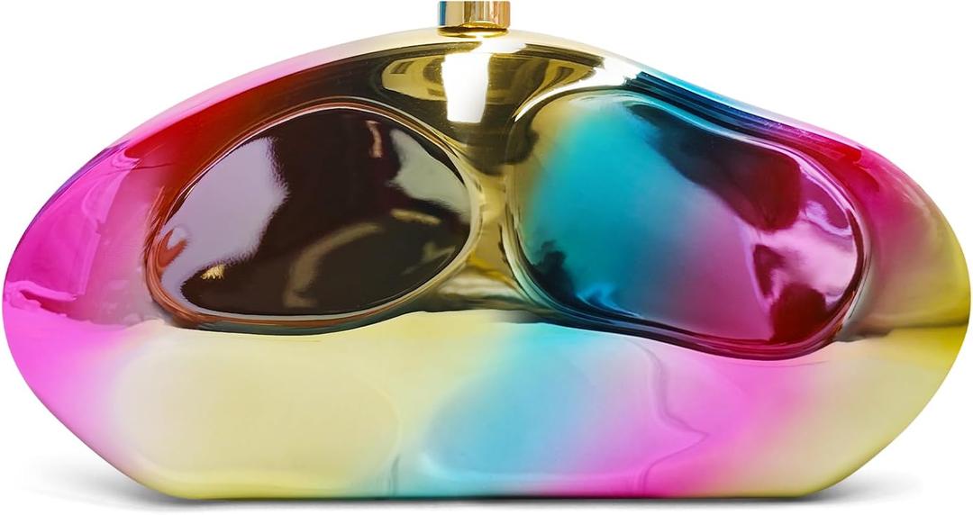 Acrylic Clutch Purse for Women Evening Bag, Irregular Shell Acrylic Purse Box Clutch with Chain for Party Wedding Prom