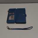 Defencase Compatible with Galaxy A15 5G Case Wallet with RFID Blocking Card Holder for Women Men, PU Leather Magnetic Snap Flip Zipper Strap Wallet Phone Case Fit for Samsung Galaxy A15 5G, Dark Blue