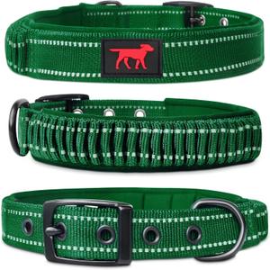 Tuff Pupper Heavy Duty Dog Collar with Handle | Ballistic Nylon Heavy Duty Collar | Padded Reflective Dog Collar with Adjustable Stainless Steel Hardware | Convenient Sizing for All Breeds