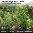 Garden Arch Trellis for Climbing Plants Outdoor, 7 Ft Tall Cucumber Trellis for Raised Bed, Metal Archway Arbor Trellis Support for Vegetables Beans Squash Peas Grape Vines Flowers