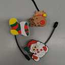 Cute Christmas Straw Covers 6 Pcs - Santa Claus, Elk, Snowman Designs - Reusable Silicone Straw Lids Protectors - Holiday Party Cup Decorations