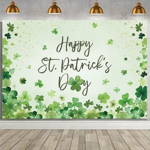 MEHOFOND 7x5ft St Patrick's Day Backdrop Happy St Patricks Day Party Decorations Banner Green Shamrock Irish Photography Background St Patricks Day Lucky Clover Banner Photo Props Supplies