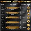 35 PCS Drill Bits Set, 3 Step Drill Bits, 13 Twist Drill Bits, 6 Taps(M3-M10) and 6 Screw Extractors, High Speed Steel Drill Bit Kit Titanium Coated Bits for Plastic Wood Metal, with Storage Bag