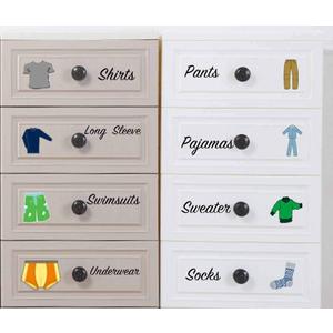 2 x Boy Decals Dresser Clothing Labels Dresser Labels Kids Drawer Stickers Organizing Decals