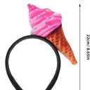 Veemoon 2pcs Ice Cream Headbands for Women Cute Cosplay Hair Accessories for Halloween Parties Fun Dessert-themed Headpieces for Daily Wear and Events