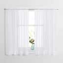 NICETOWN White 60" Width, 45" Length, Small Window Soft Sheer Curtains Rod Pocket Design for Office & Nursery Room, Set of 2