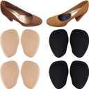 Chiroplax High Heel Cushion Inserts Pads (4 Pairs) Suede Ball of Foot Forefoot Metatarsal Anti Slip Shoe Insoles for Women, 2.77mm
