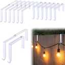 Frienda 12 Pcs Adjustable Outdoor Light String Metal Hooks for 3.2-6 Inch Concrete Wall Cinder Block Fences Hangers Outdoor Light String Hooks No Drill for Concrete Wall Cinder Block and Fence(White)