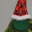 Christmas Wreath for Front Door, Lighted Gnome Christmas Door Wreath, Artificial Santa Xmas Hanging Sign for Door Window Wall Decorations Farmhouse Christmas Home Decor (Red)