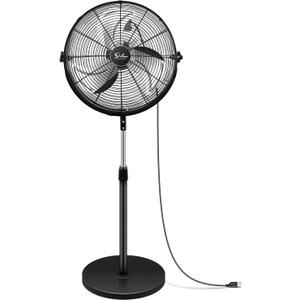 Simple Deluxe 18 Inch Pedestal Standing Fan, High Velocity, Heavy Duty Metal For Industrial, Commercial, Residential, Greenhouse Use, Black