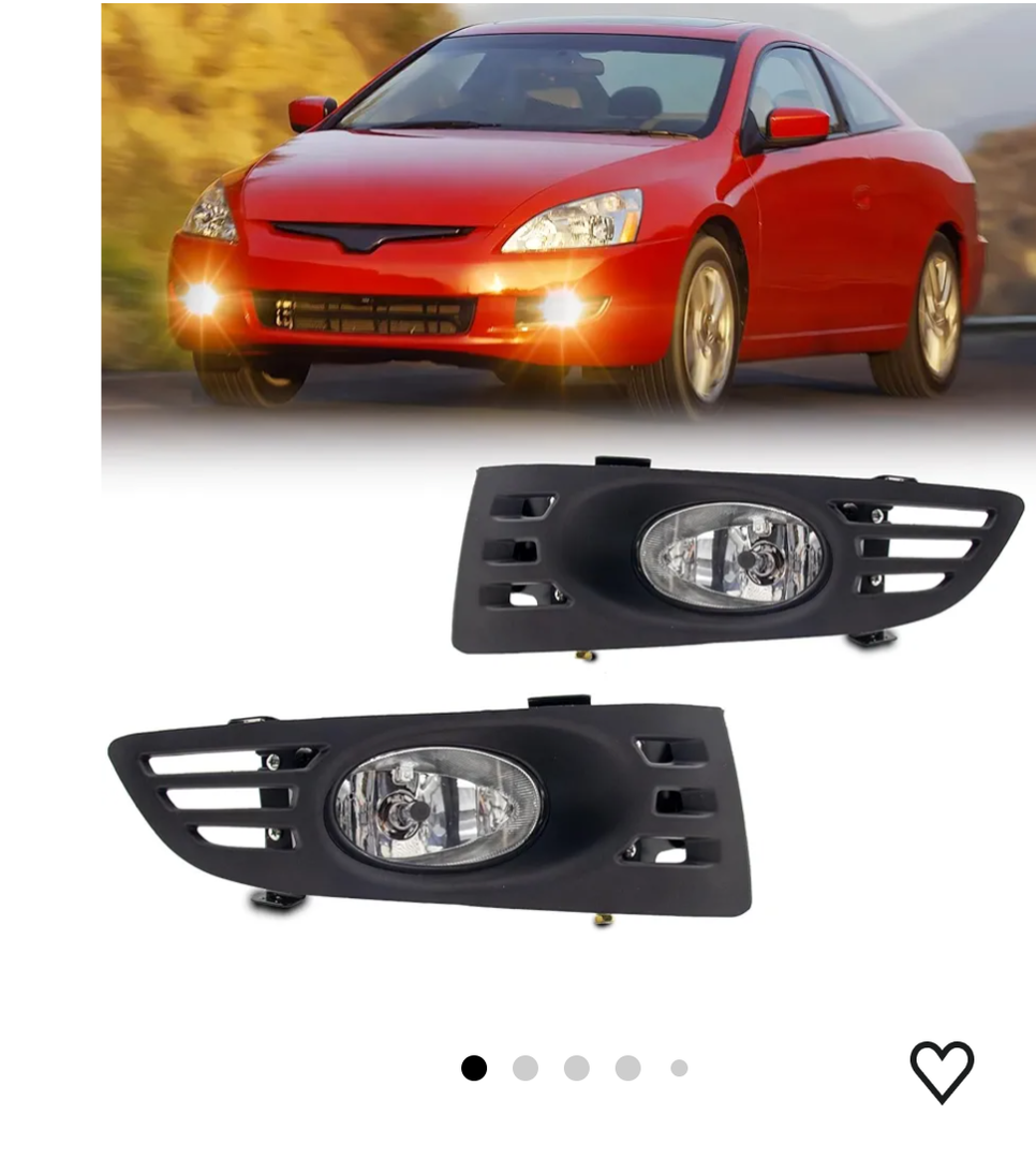 Fog Lights Assembly Compatible With HONDA Accord 2DR 2003-2005 Included Switch And Wiring Kit OE OEM Part Number:08V31SDN100(Clear Lens