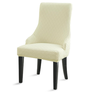 Liykimt Stretch Wingback Side Chair Slipcover-Accent Chair Cover Slipcover with Arm,Washable Upholstered Arm Dining Chair with Nailed Trim Protector for Dining Living Room (Rhombus Beige)