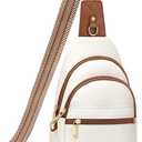 SYTRAH Anti Theft Crossbody Bags for Women, RFID Sling Bag Travel Purse, RFID Cross Body Purses Chest Bag for Travel Beige Brown