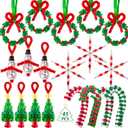 NLUS Christmas Crafts for Kids Adults, 45 Pcs Christmas Beaded Ornament Kits Holiday Crafts - Including Snowman/Christmas Tree/Wreath/Candy Cane/Snowflake (Assembly Required)