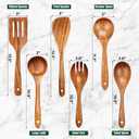 6 Pcs Wooden Cooking Spoons Set  Natural Teak Wood, Safe for Nonstick Cookware & Healthy Kitchen Utensils