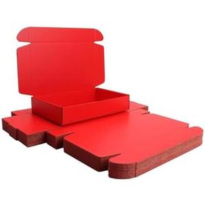 KAXILU Cardboard Boxes Shipping Packaging Boxs 20pcs Shipping Boxs Suitable E-Commerce Packaging Small L8xW5.5xH1.5 inch Red