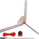 Sancat Lake Weed Cutter ,37" Pond Weed Rake ,Lake rake, Aquatic Pond Plant Cutting Tool,3 Adjustable Cutting Angles , 30ft Throw Rope ,Sharp Stainless Steel Blades Shear Cattail, Reed, Algae & Weeds