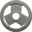 HulkFit Cast Iron Weight Plate with Multi-Grip Handles and Enamel Coated for Barbells & Plate Only Strength Training - Grey, 4 Pack Of 10lb 