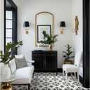 MORCART 7.87" x 7.87" Peel and Stick Floor Tile, 20 PCS Self-Adhesive DIY Vinyl Flooring for Renters, Removable and Waterproof Tile Sticker for Bathroom, Kitchen, Staircase (Black Retro Design)