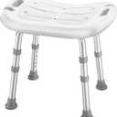 HOMLAND Shower Chair for Inside Shower, Adjustable Shower Stool with Strong Non-Slip Feet, 350 lbs Shower Seat for Inside Tub, Bench Bath Chair for Elderly and Disabled, White