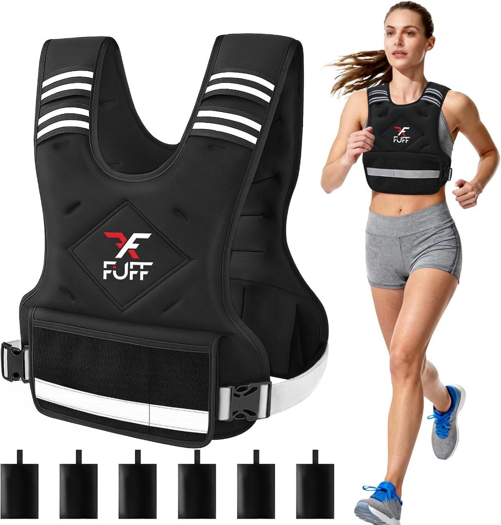 FUFF Weighted Vest Woman, 20-32 Lb Adjustable Weight Vest for Women Men, Female Strength Training Body Vest for Walking Exercise Running Workout
