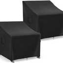 Richwon Adirondack Chair Covers Waterproof, Lawn Outdoor Chair Covers 1 Pack, Patio Chair Covers for Outdoor Furniture Fits up to 32W x 37D x 36H inches, Black