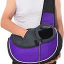 Portable Pet Carrier Sling Hands-Free Adjustable Crossbody Bag Breathable for Dogs and Cats(M-Style 4)
