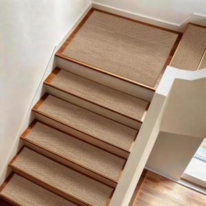 Linen Stair Treads 15pcs 8"X30" Stair Mat for Wooden Steps Peel and Stick Stairs Carpet Treads Non Slip Indoor Staircase Covers Mat with Self-Adhesive Backing
