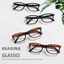 Przene Reading Glasses for Men Women Blue Light Blocking Readers Spring Hinges Lightweight Style Pack (Black,black,demi Brown,demi Brown)