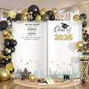 Graduation Backdrop Arch 2026 Black and Gold, Graduation Decorations Photo Booth Frame for High School and College Party Decorations, Congrats Grad Theme Decor for Class of 2026 Photoshoot