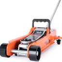 TONDA Low Profile Car Jack, 2.5 Ton (5,000 lb) Hydraulic Trolley Floor Jack for Garage, Home, Shop, Lifting Range 3.35" to 14.57", Orange