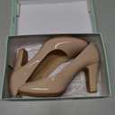JENN ARDOR 3 inch High Heel Pumps for Women Close Toe Leather Dress Pumps Shoes (Nude,10)