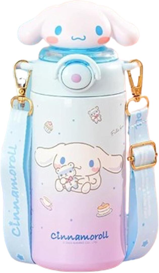 Cinnamoroll White Stainless Steel Insulated Water Bottle (Straw) with Strap 600ml