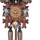 HerrZeit by Adolf Herr Quartz Cuckoo Clock - Alpine Flowers AH 40/ 8 QM