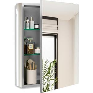 20 x 26 Inch Bathroom Medicine Cabinet with Beveled Edge Mirrored Door,Medicine Cabinet,Bathroom Mirror Cabinet,Home Medicine Cabinets with 2 Adjustable Shelves, Recessed or Surface Mount Installation