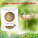 Bird Bath for Outside,Metal Birds Bath Bowl for Outdoors,27.6" H Bird Feeder & Water Feeders with 5 Prongs Base Stake,Vintage Free Standing Garden Patio Lawn Yard Decor