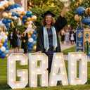 2026 Graduation Decorations - 2.3 FT Large PRE-CUT GRAD Marquee Letters Kit - Mosaic Foam Board Sign - Class of 2026 Congrats Party Supplies for Kindergarten Preschool High School College