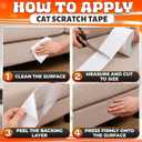Double Sided Cat Tape for Furniture 4" X 30 Yards PVC Couch, Carpet and Door Protection with Easy Peel Arrow Marker, Wide Clear Sticky Adhesive Anti Cat Scratch Tape for Furniture Easy to Install