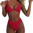 geluboao Bikini Sets for Women Cheeky High Waisted Kont Front Adjustable Two Piece Swimsuit.S