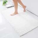 Arotive Luxury Chenille Bathroom Rug Mat, Extra Soft Thick Absorbent Shaggy Bath Rugs, Non-Slip Machine Wash Dry, Plush Bath Mats for Bathroom, Shower and Tub, 44x24, White (44" x 24")