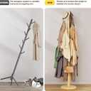 Taitiy Solid Wood Coat Rack Freestanding Coat Tree with 10 Hooks for Bedroom, Livingroom, Entryway, Sturdy Coat Hanger Stand for Hats, Coats, Scarves, Handbags, Purses