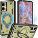 for Moto G Stylus 5G 2024 Magnetic Case, Compatible with MagSafe & [HD Screen Protector2],Metal Rotated Kickstand, Military Grade Drop Proof Anti-Fingerprint Protective, Moto G Stylus 5G 2024, Green